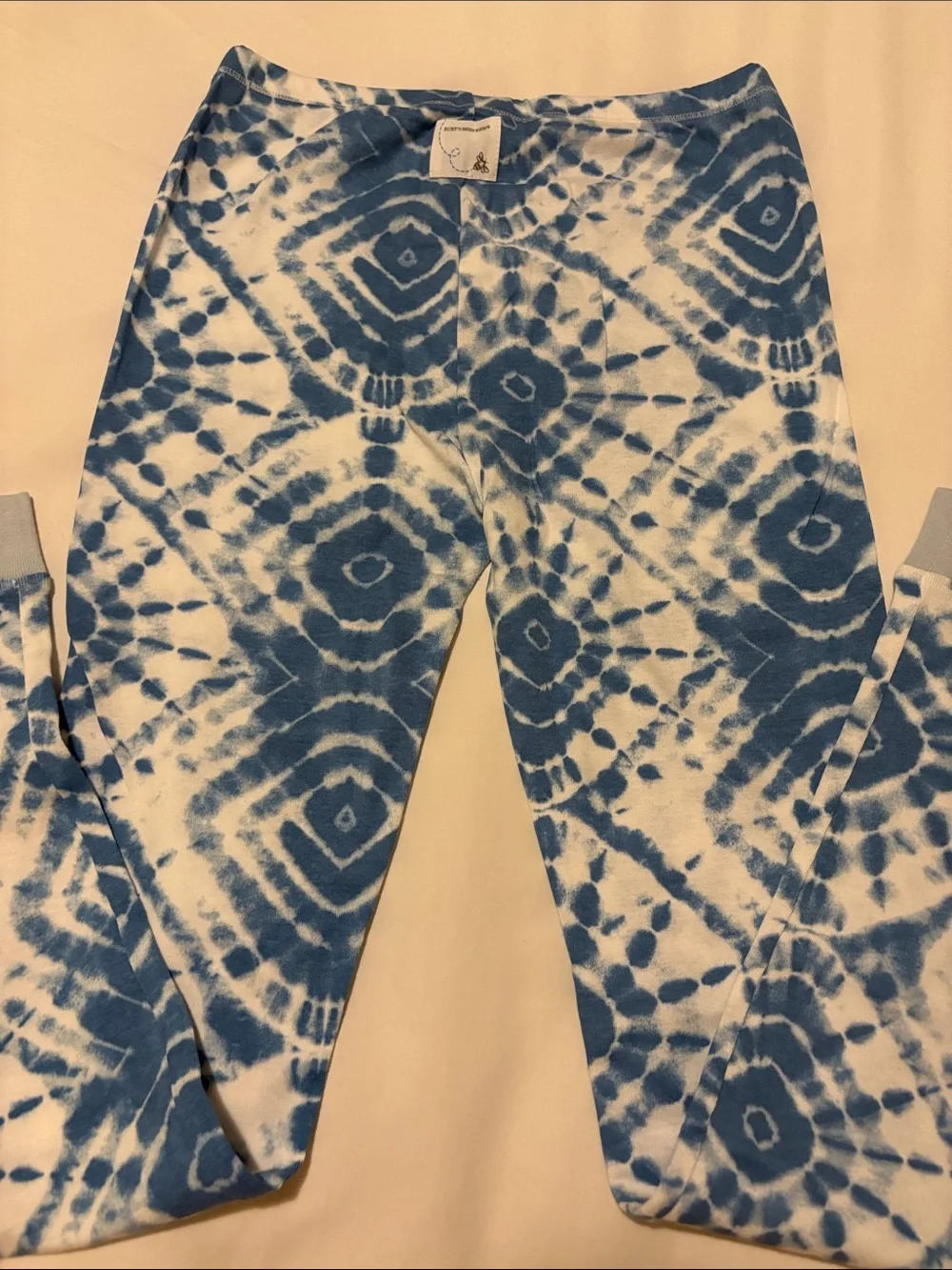 Burt's Bees Blue and White Tie-Dye Kids Pajama Set
